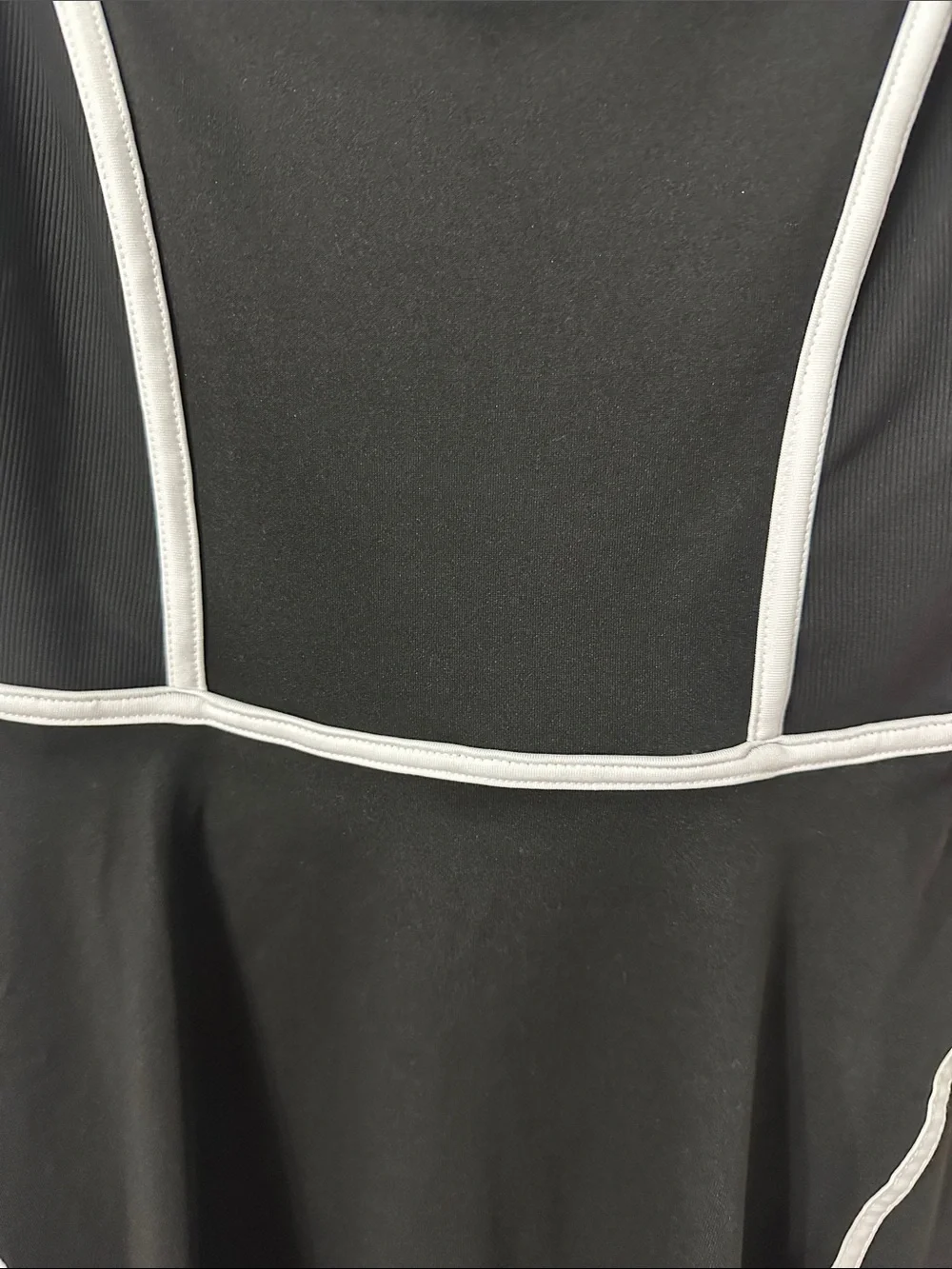 Justice- Girls Black Active Sleeveless Dress with White Piping